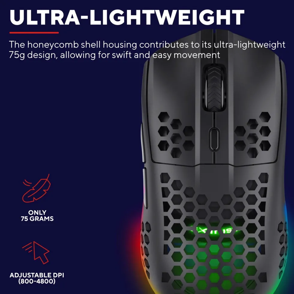 GXTrust GXT929 Helox Ultra-lightweight Wireless Gaming Mouse Svart