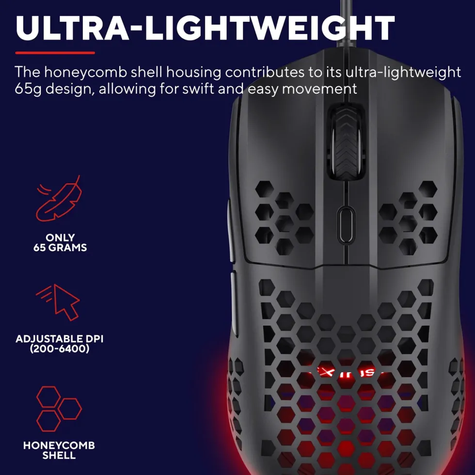 GXTrust GXT928 Helox Ultra-lightweight Gaming Mouse Svart