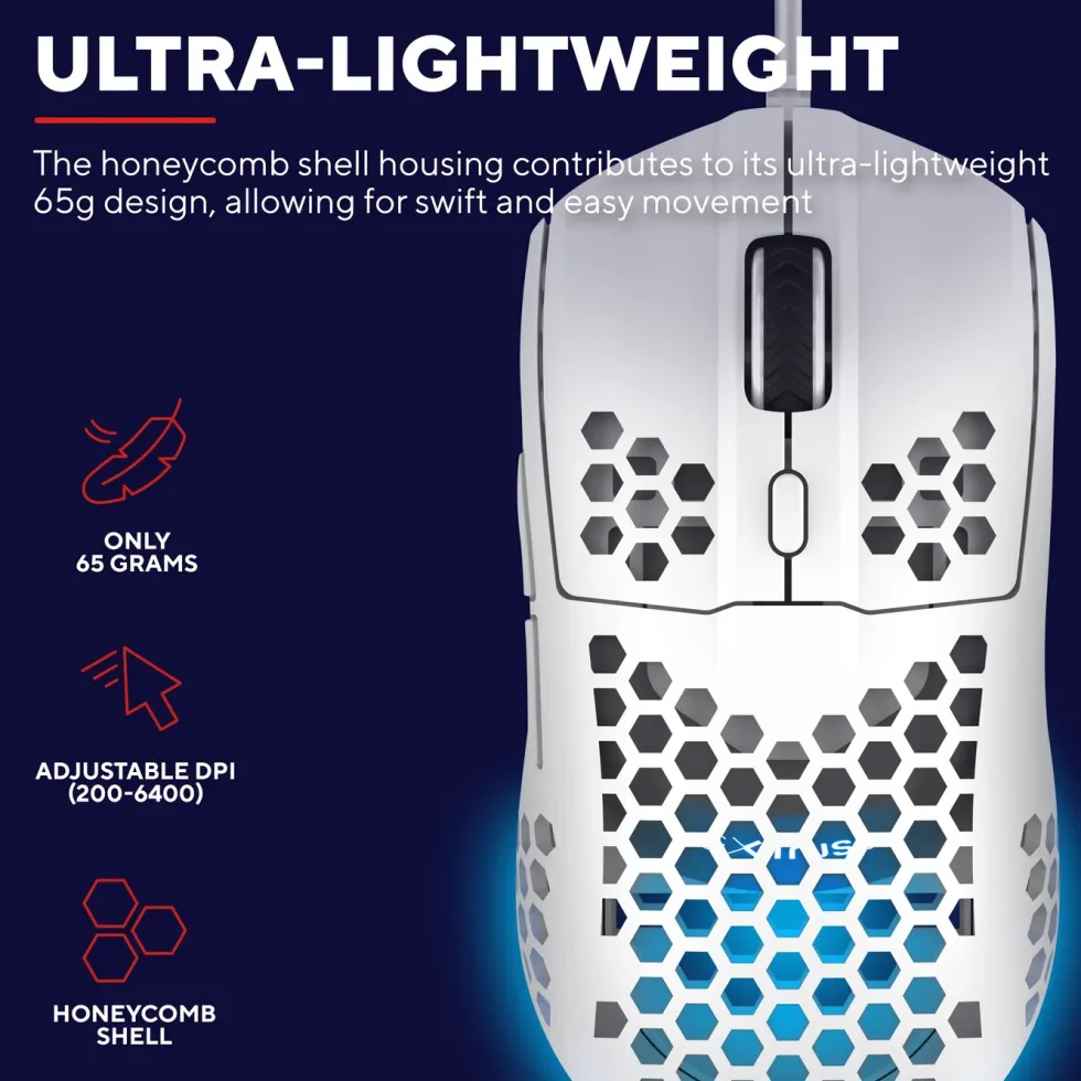 GXTrust GXT928 Helox Ultra-lightweight Gaming Mouse Hvit