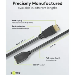 HDMI™-forlengelseskabel 4K/60 Hz 3 m