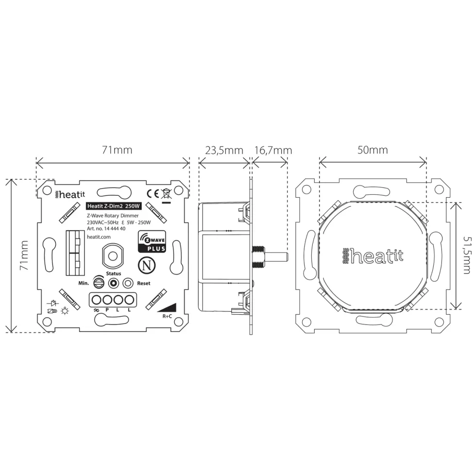 Heatit Z-Dim 2 Z-Wave multidimmer 250 W
