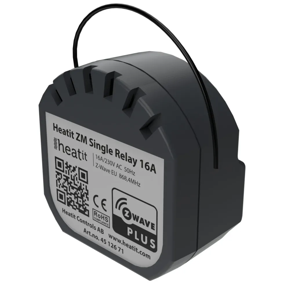 Heatit ZM Innfelt Z-Wave-fjernstrømbryter Single 16 A