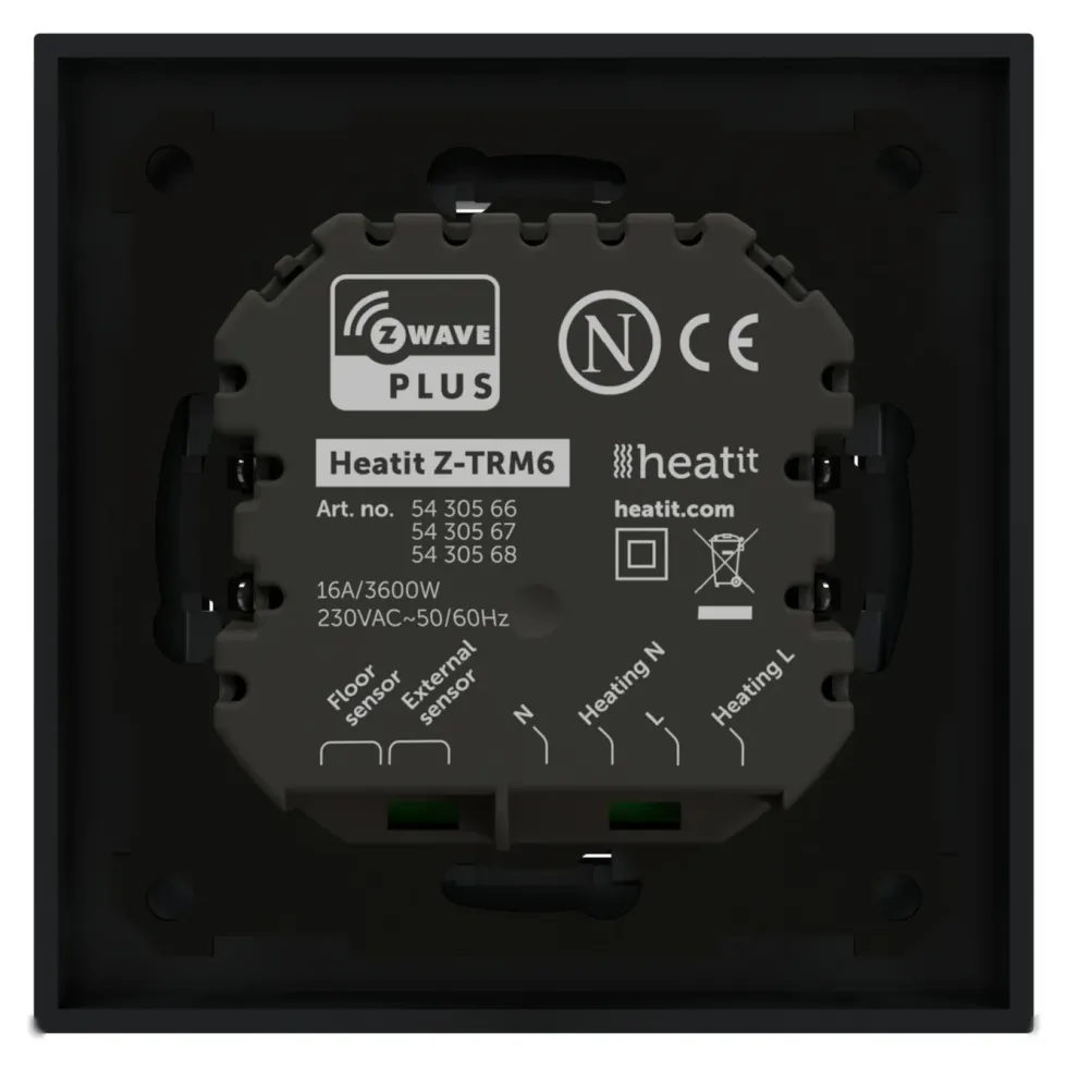 Heatit Z-TRM6 Termostat med Z-wave Black