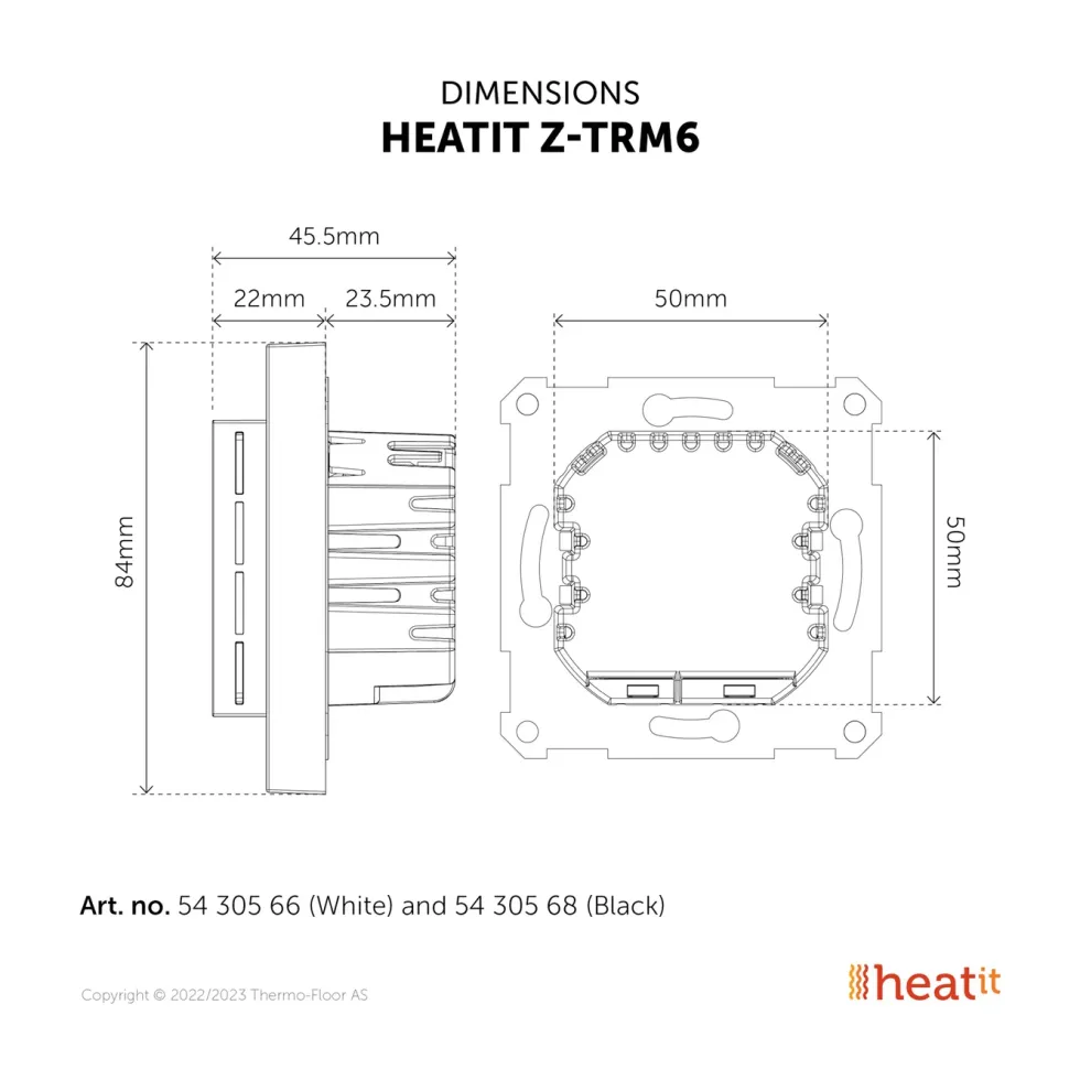 Heatit Z-TRM6 Termostat med Z-wave Black