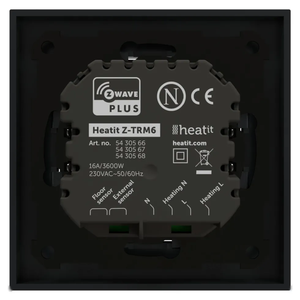Heatit Z-TRM6 Termostat med Z-wave Black