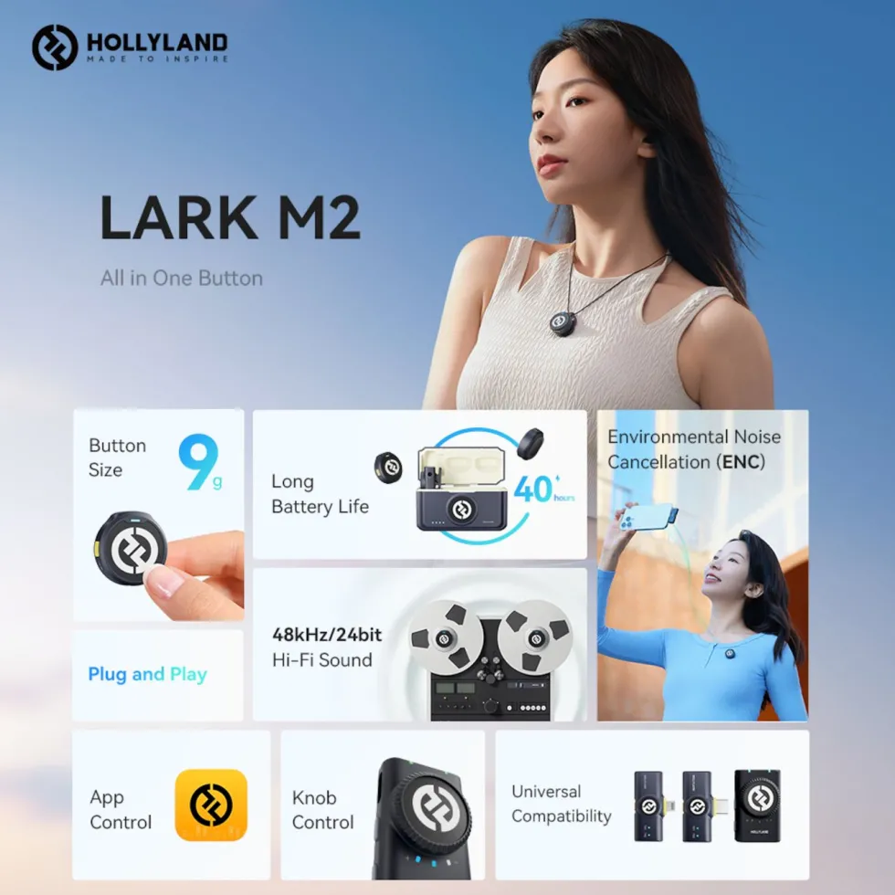 Hollyland Lark M2 Combo Trådløst mikrofonsystem
