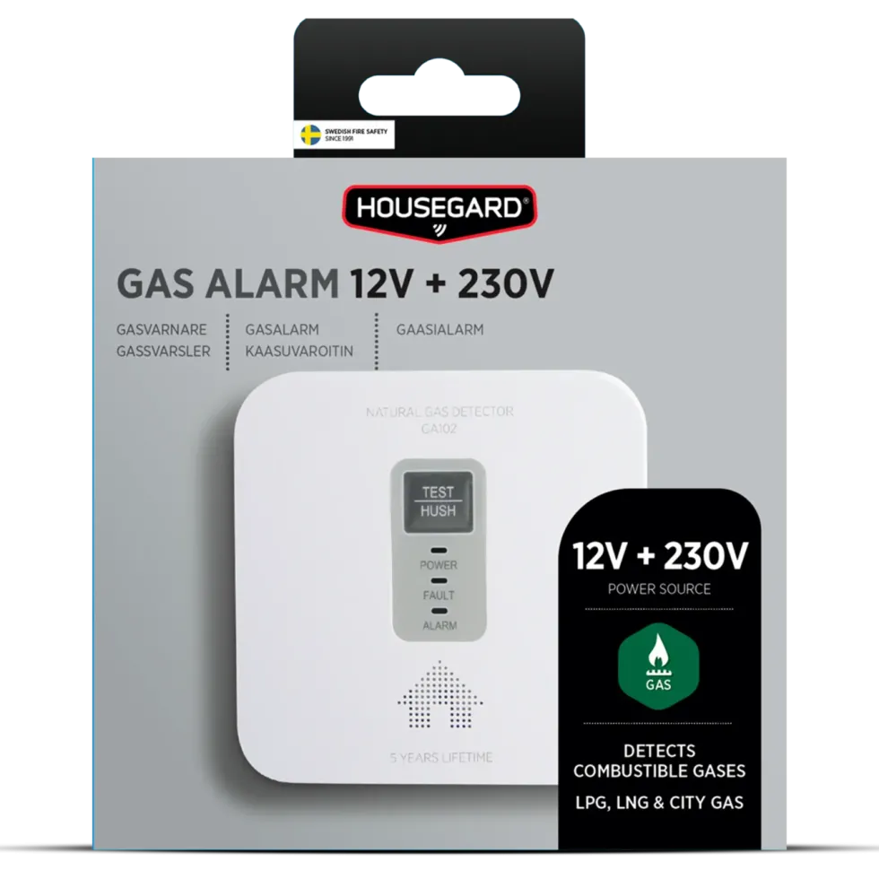 Housegard Gassvarsler for propan, naturgass og bygningsgass