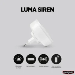 Housegard Luma trådløs sirene med repeaterfunksjon