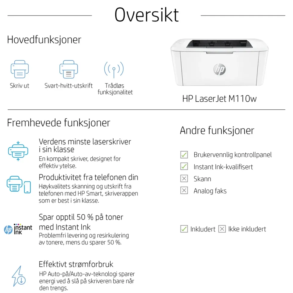 HP LaserJet M110w Laserskriver