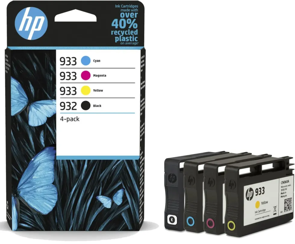 HP 932 og 933 Blekkpatroner 4-pk.