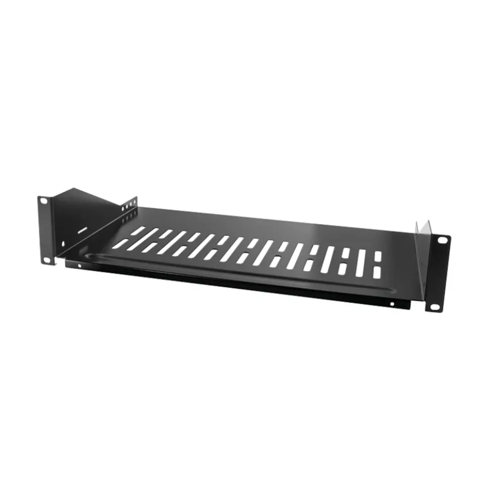 19"-hylle 2U, svart