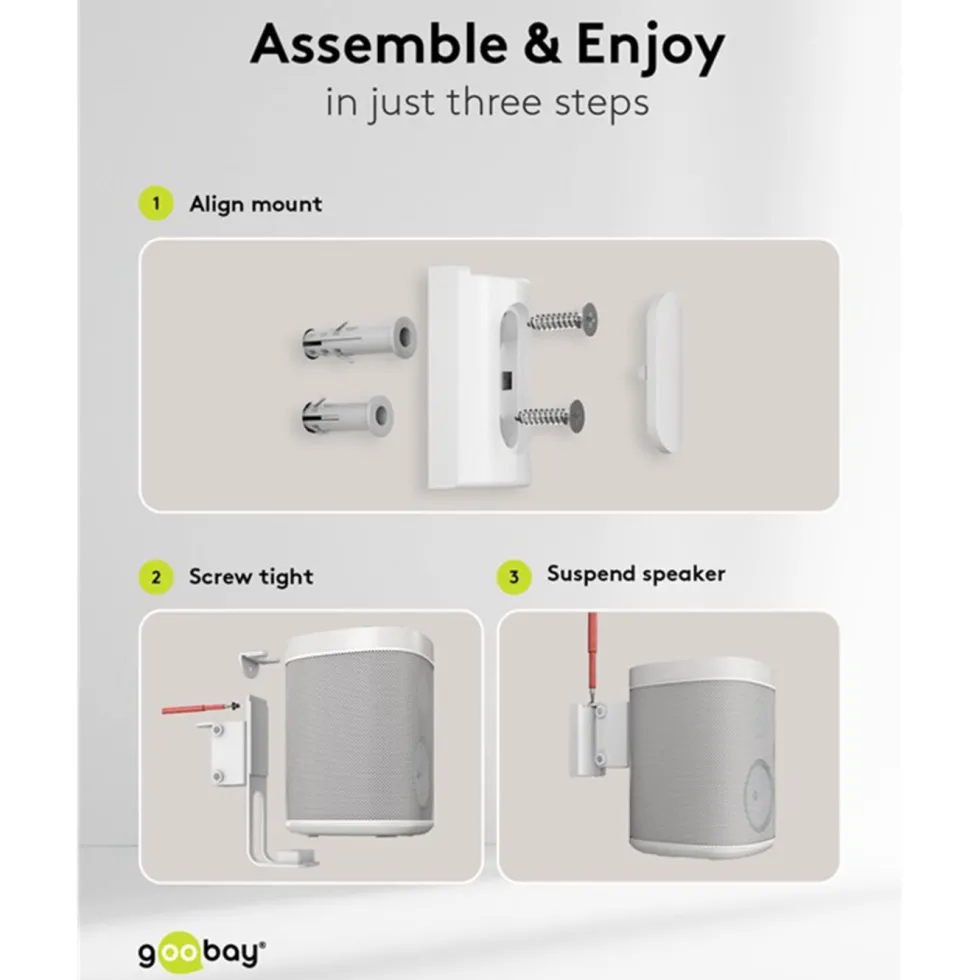Høyttalerfeste for Sonos One og One SL Hvit