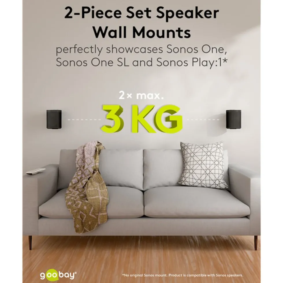Høyttalerfeste for Sonos One og One SL Svart