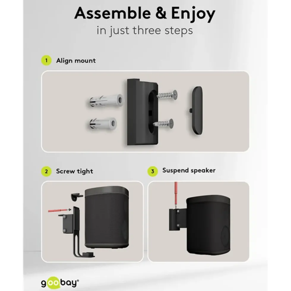 Høyttalerfeste for Sonos One og One SL Svart