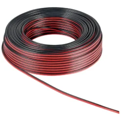 Høyttalerkabel 4 mm², svart/rød 10 m