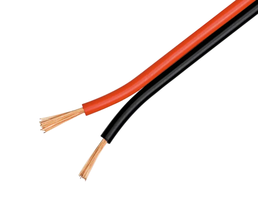 Høyttalerkabel OFC 1,5 mm², svart/rød 10 m