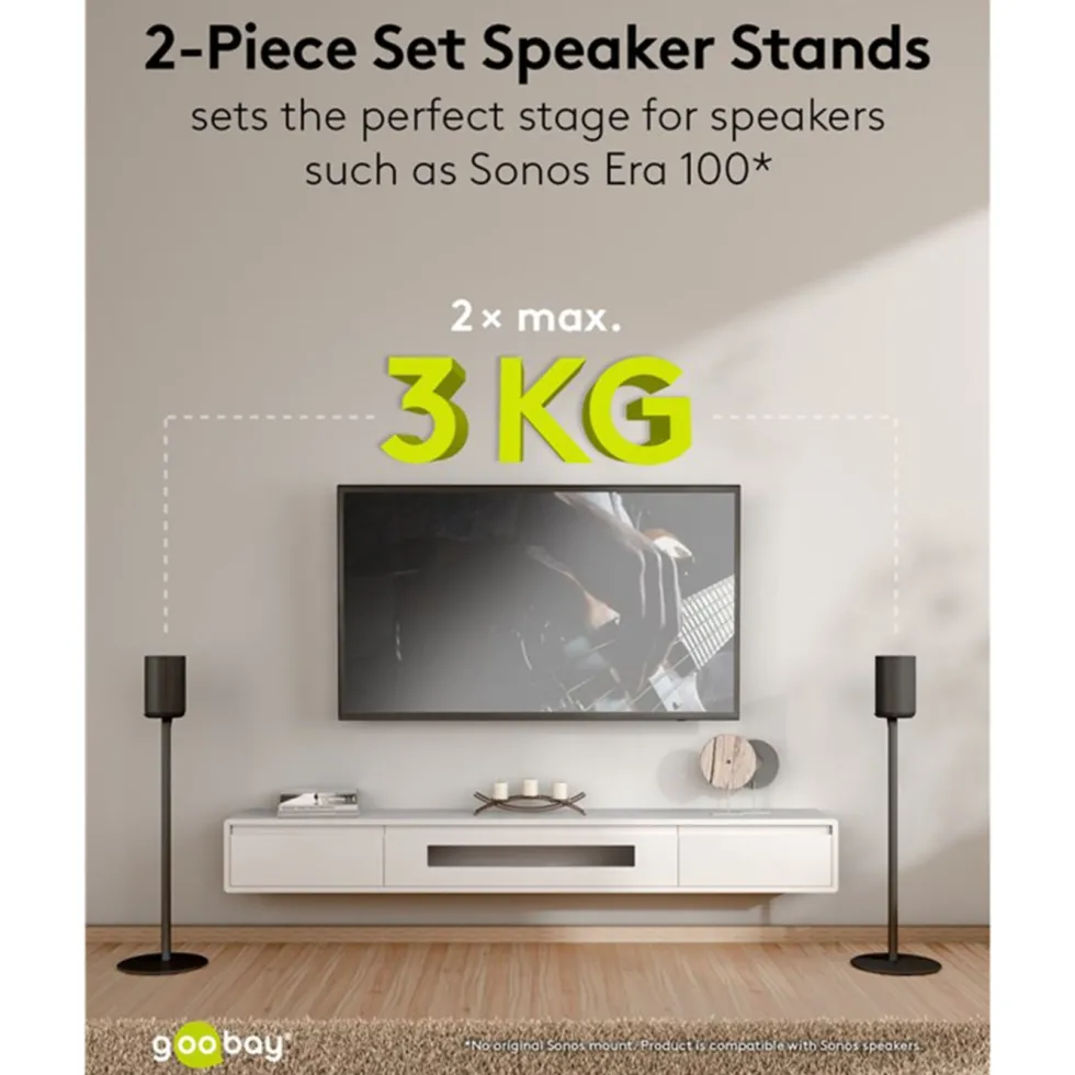 Høyttalerstativ for Sonos Era 100 2-pakke Svart