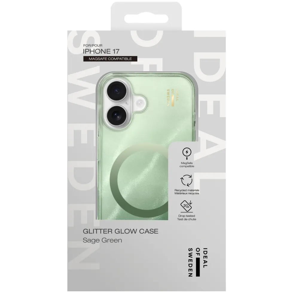 IDEAL OF SWEDEN Clear MagSafe Case – mobildeksel til iPhone 17 Sage Green
