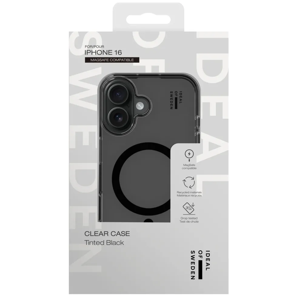 IDEAL OF SWEDEN Clear MagSafe Case – mobildeksel til iPhone 16 Tinted Black