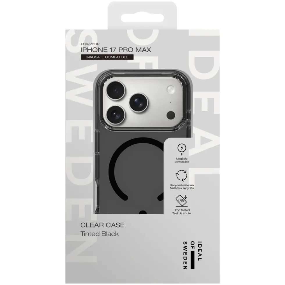 IDEAL OF SWEDEN Clear MagSafe Case – mobildeksel til iPhone 17 Pro Max Tinted Black