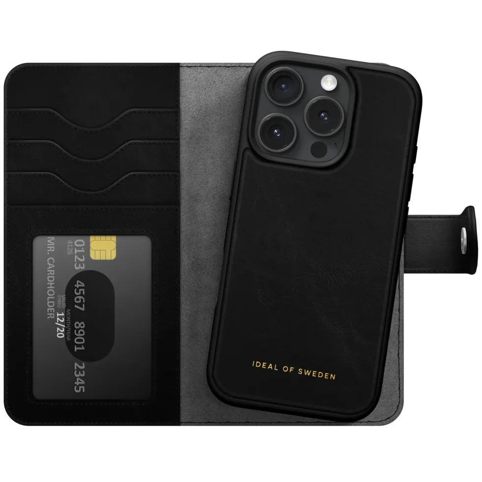 IDEAL OF SWEDEN Magnet Wallet+ - lommebokdeksel til iPhone 16 Pro Black