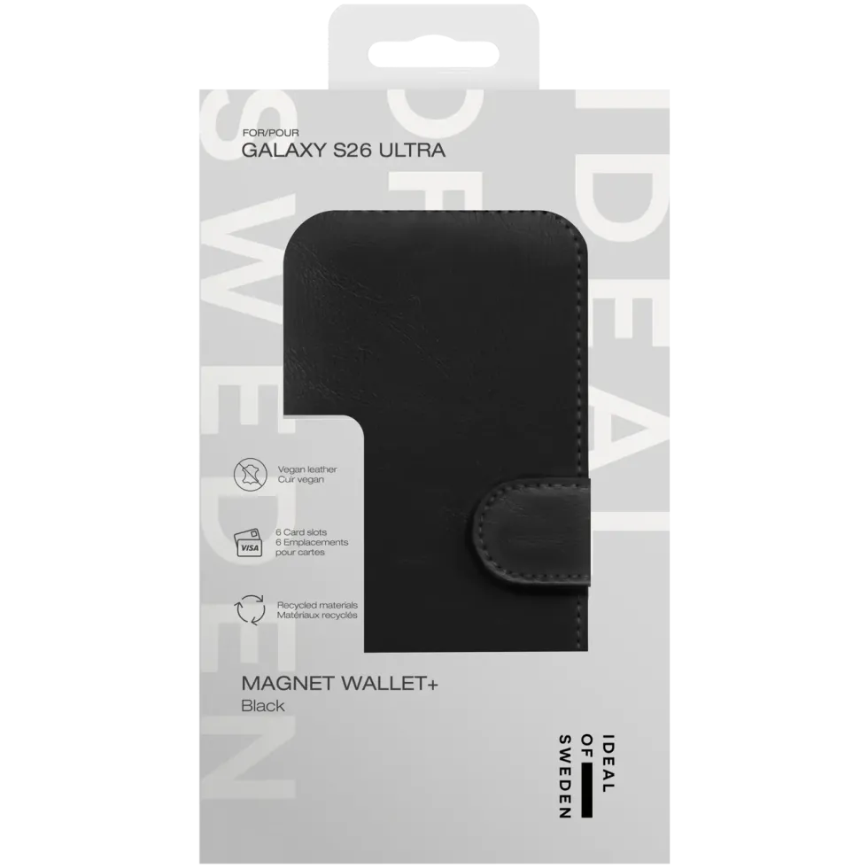 IDEAL OF SWEDEN Magnet Wallet+ - lommebokdeksel til Galaxy S26 Ultra Black