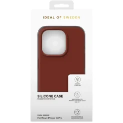 IDEAL OF SWEDEN Silikondeksel for iPhone 15 Pro Dark Amber