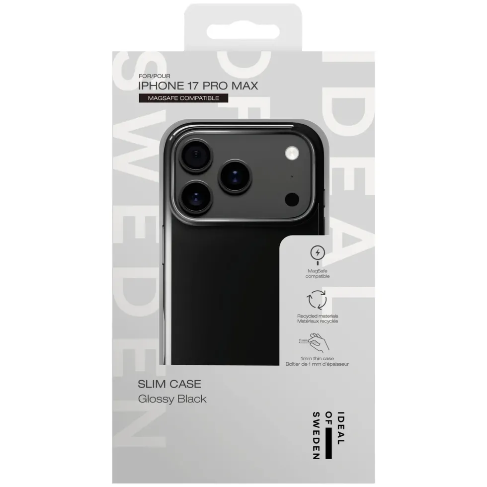 IDEAL OF SWEDEN Slim MagSafe Case – mobildeksel til iPhone 17 Pro Max Glossy Black