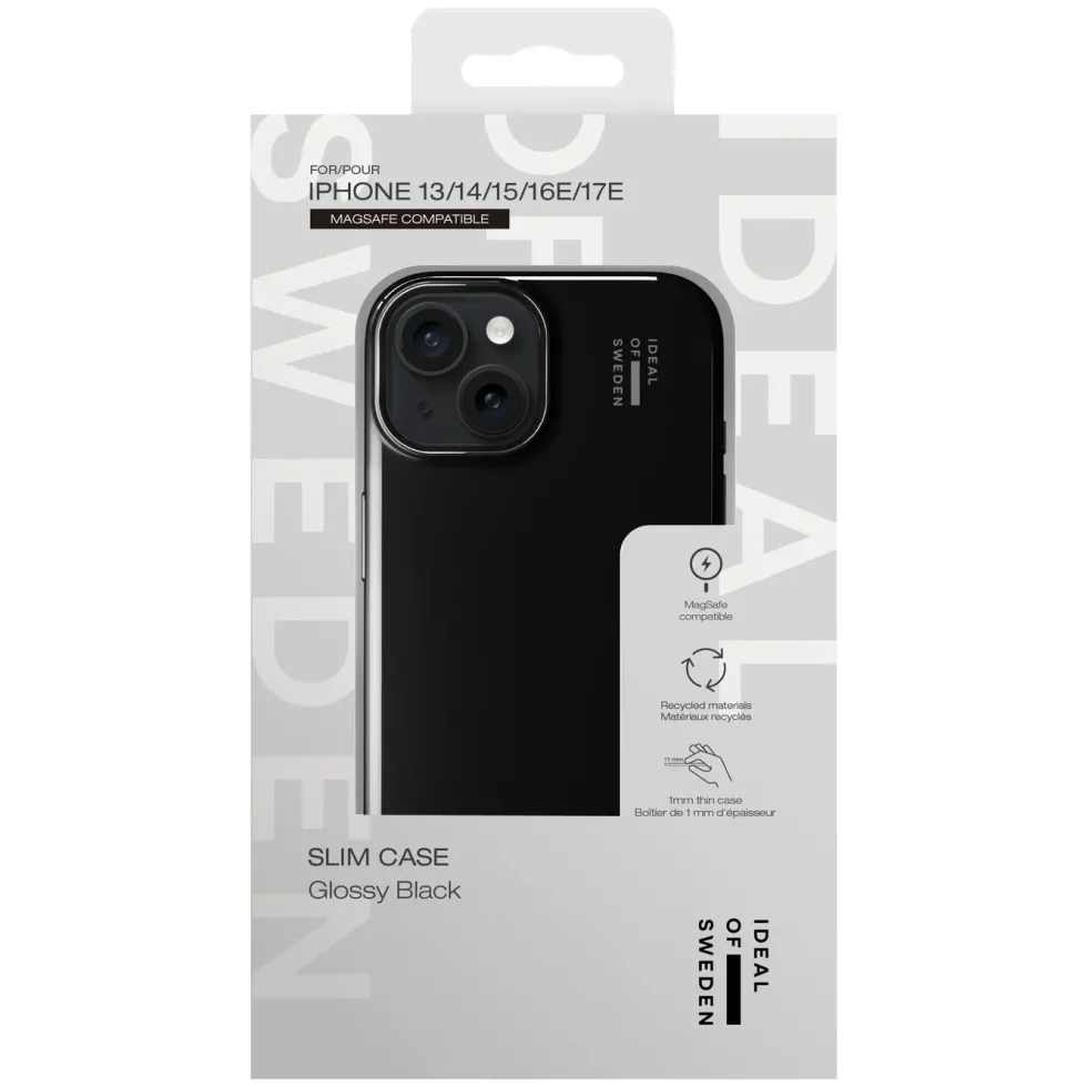 IDEAL OF SWEDEN Slim MagSafe Case – iPhone 13, 14, 15, 16e og 17e Glossy Black