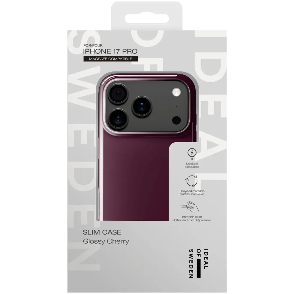 IDEAL OF SWEDEN Slim MagSafe Case – mobildeksel til iPhone 17 Pro Glossy Cherry