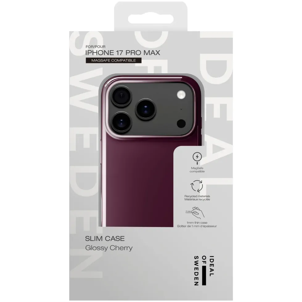 IDEAL OF SWEDEN Slim MagSafe Case – mobildeksel til iPhone 17 Pro Max Glossy Cherry
