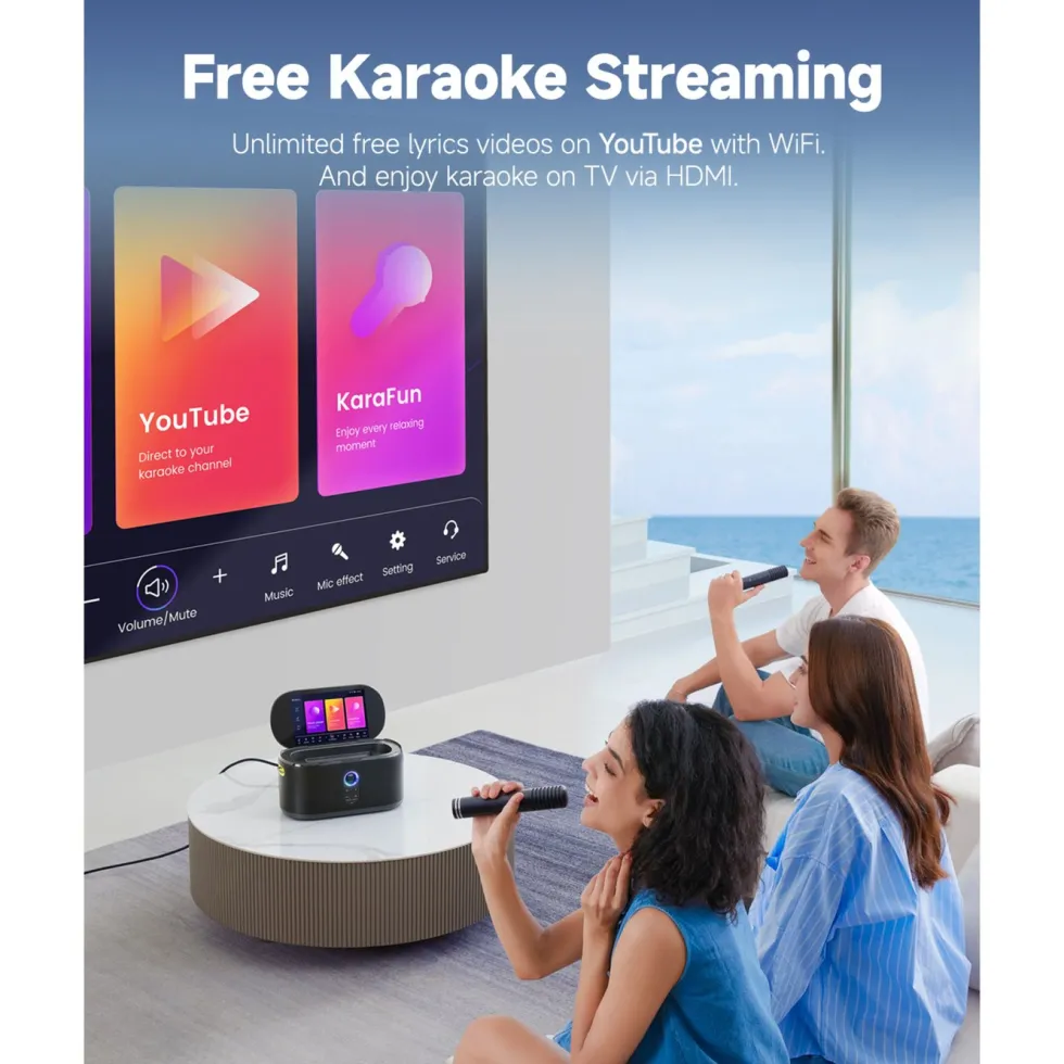 Ikarao Shell S1 Bærbar karaokemaskin med 10,1" HD-skjerm