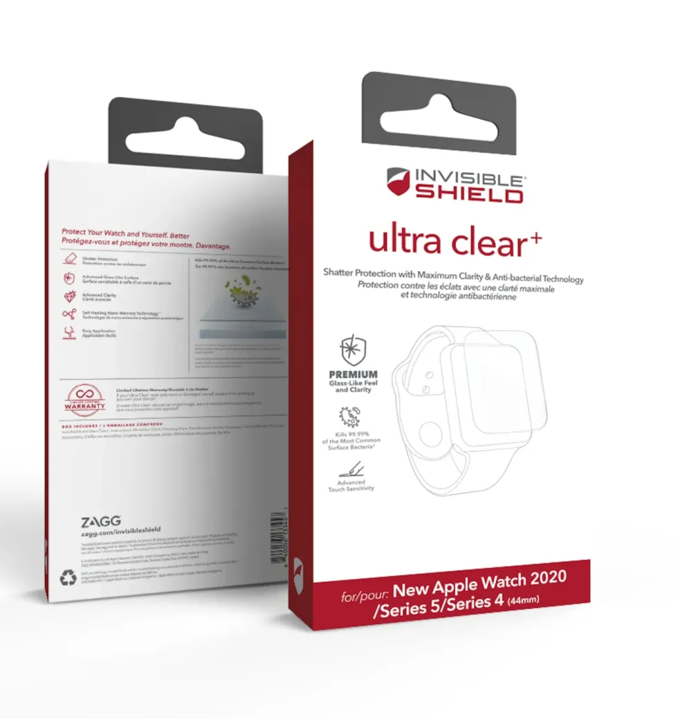 Invisible Shield Ultra Clear+ Skjermbeskytter for Apple Watch 5/6/SE 44 mm