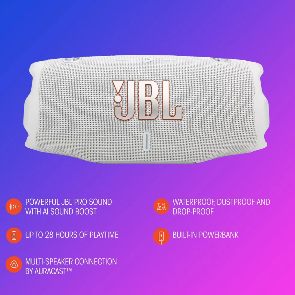 JBL Charge 6 Portabel høyttaler Hvit