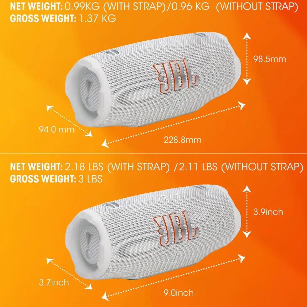 JBL Charge 6 Portabel høyttaler Hvit