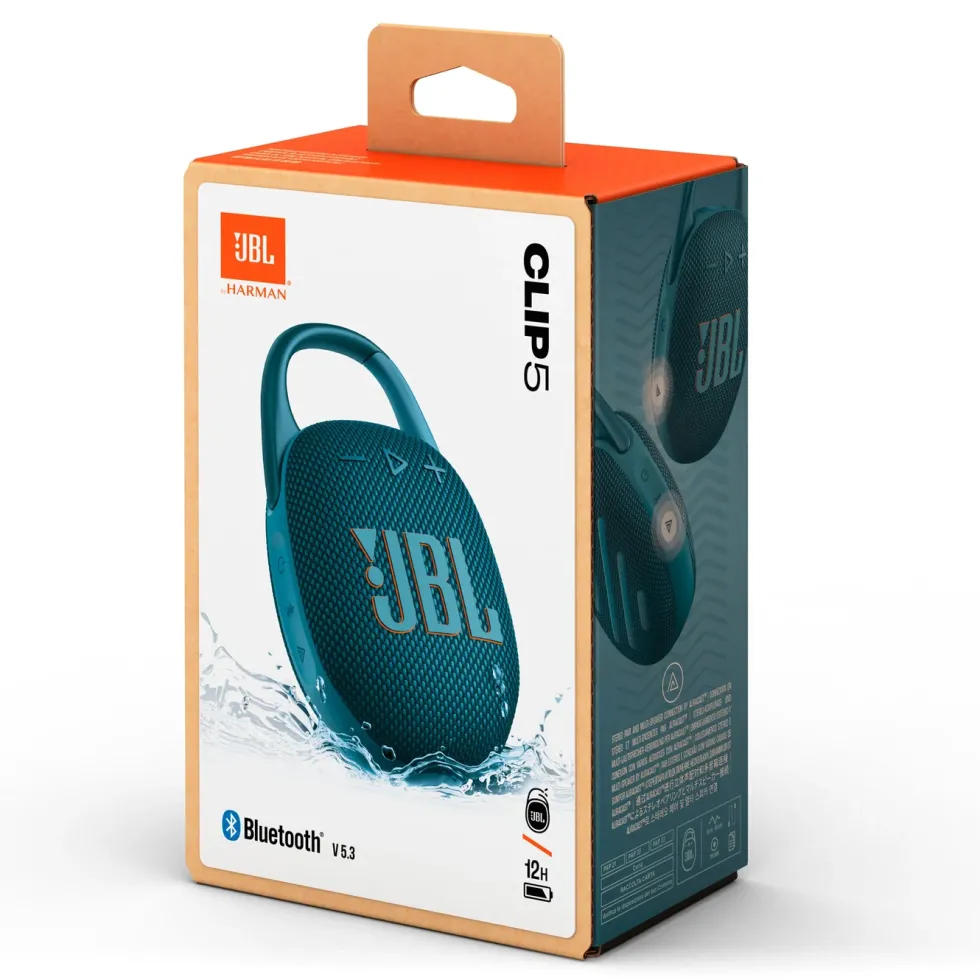 JBL Clip 5 Portabel Bluetooth-høyttaler Blå