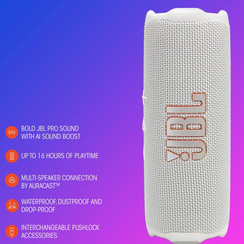 JBL Flip 7 Portabel trådløs høyttaler Hvit