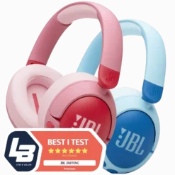 JBL JR470NC Trådløse hodetelefoner med volumbegrensning og ANC Rosa