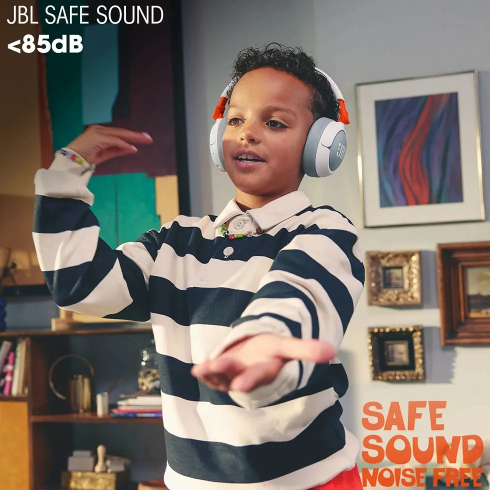 JBL JR470NC Trådløse hodetelefoner med volumbegrensning og ANC Rosa