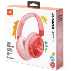 JBL JR470NC Trådløse hodetelefoner med volumbegrensning og ANC Rosa