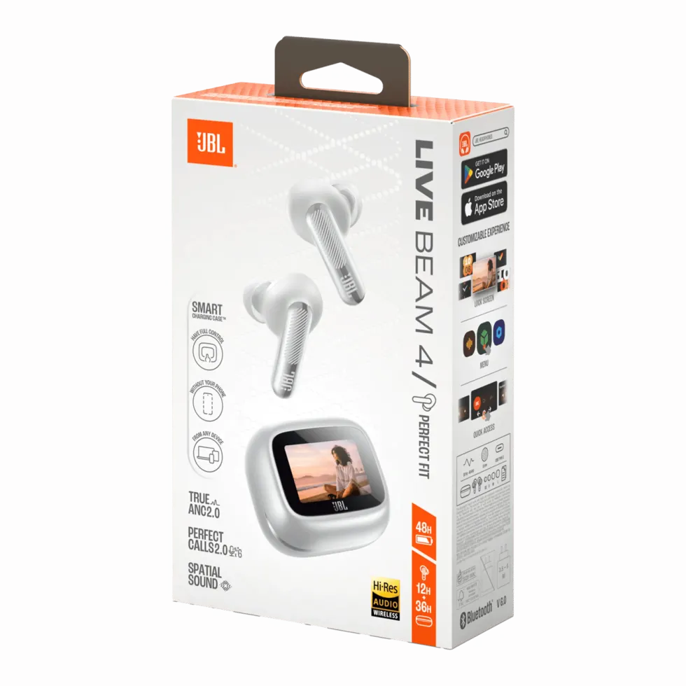 JBL Live Beam 4 trådløse in-ear-hodetelefoner Silver