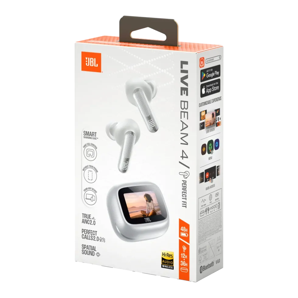 JBL Live Beam 4 trådløse in-ear-hodetelefoner Silver