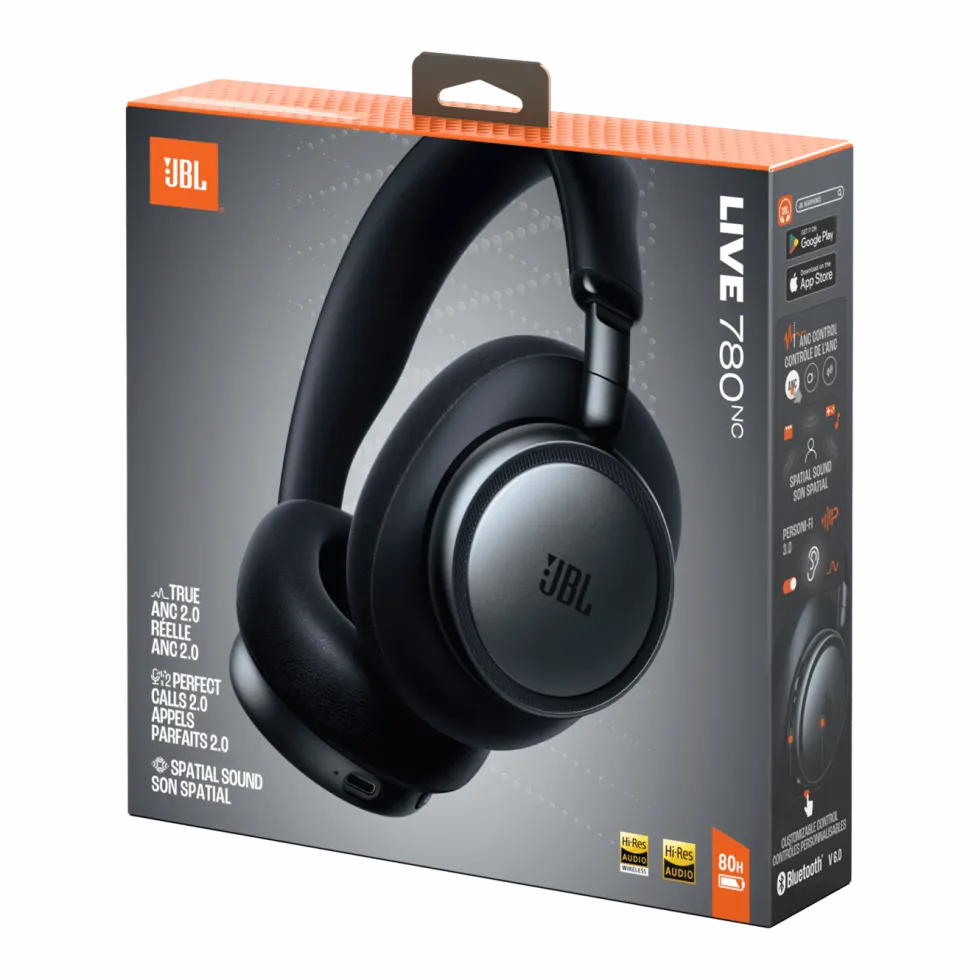 JBL Live 780NC over-ear-hodetelefoner med støyreduksjon Black