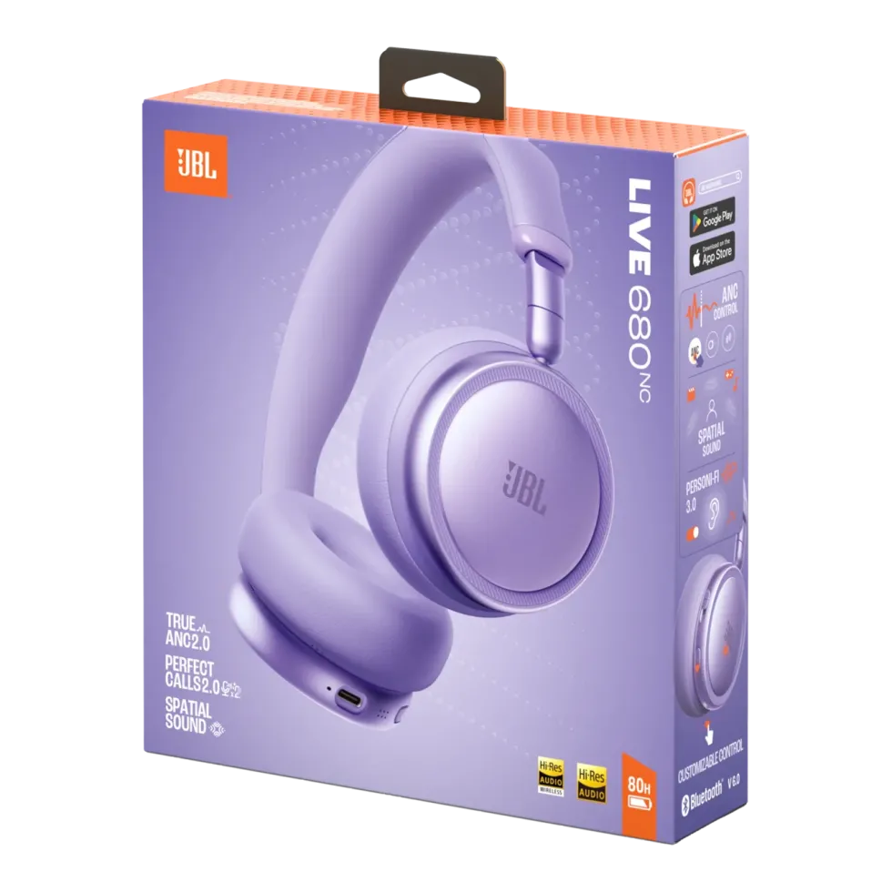 JBL Live 680NC trådløse on-ear-hodetelefoner Purple
