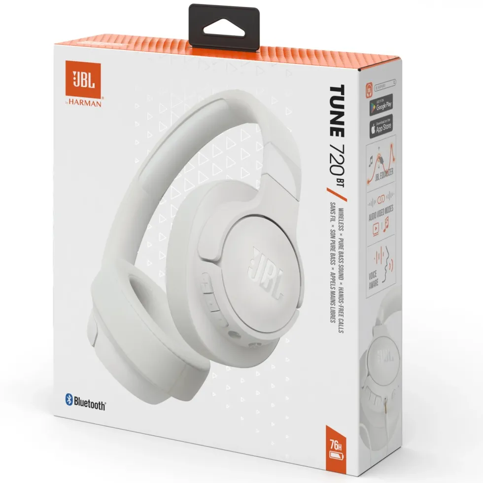JBL Tune 720BT Trådløse hodetelefoner Hvit