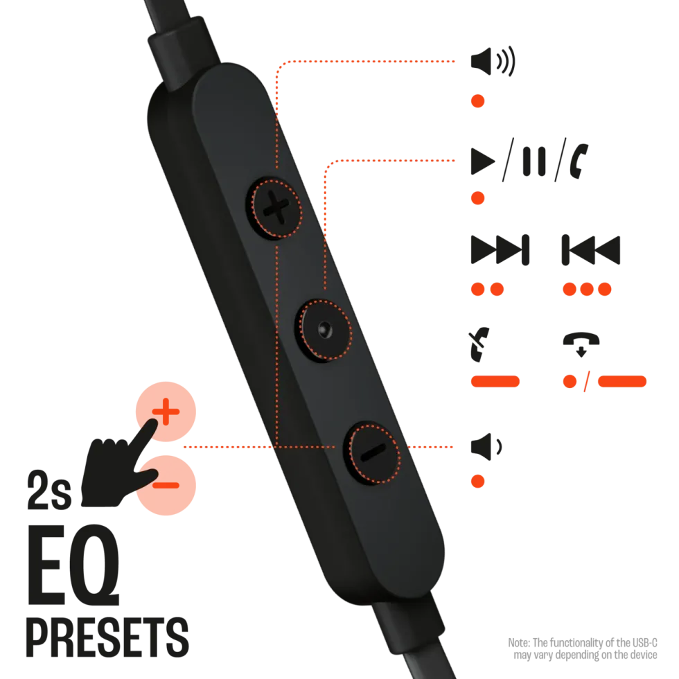 JBL Tune 305C USB-C-hodetelefoner med ledning Svart