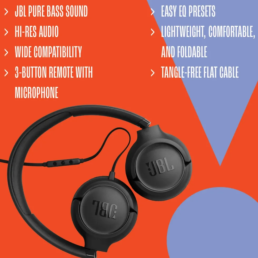 JBL Tune 530C USB-C on-ear-hodetelefoner Svart