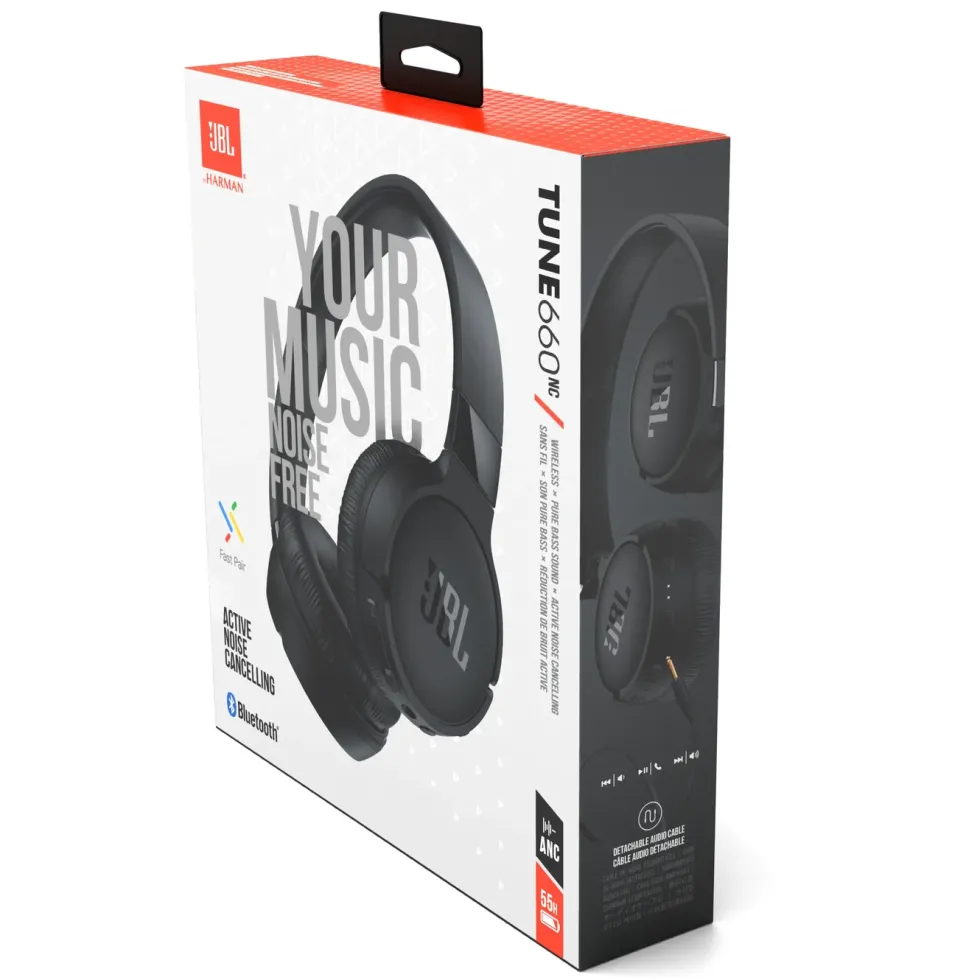 JBL Tune 660NC Trådløse hodetelefoner Svart