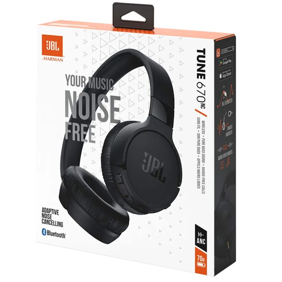 JBL Tune 670 NC Trådløse hodetelefoner Svart
