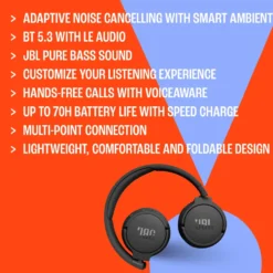 JBL Tune 670 NC Trådløse hodetelefoner Hvit